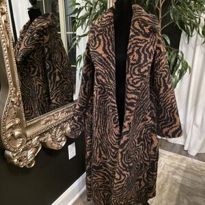 A.L.C. Black and Brown Textured Coat